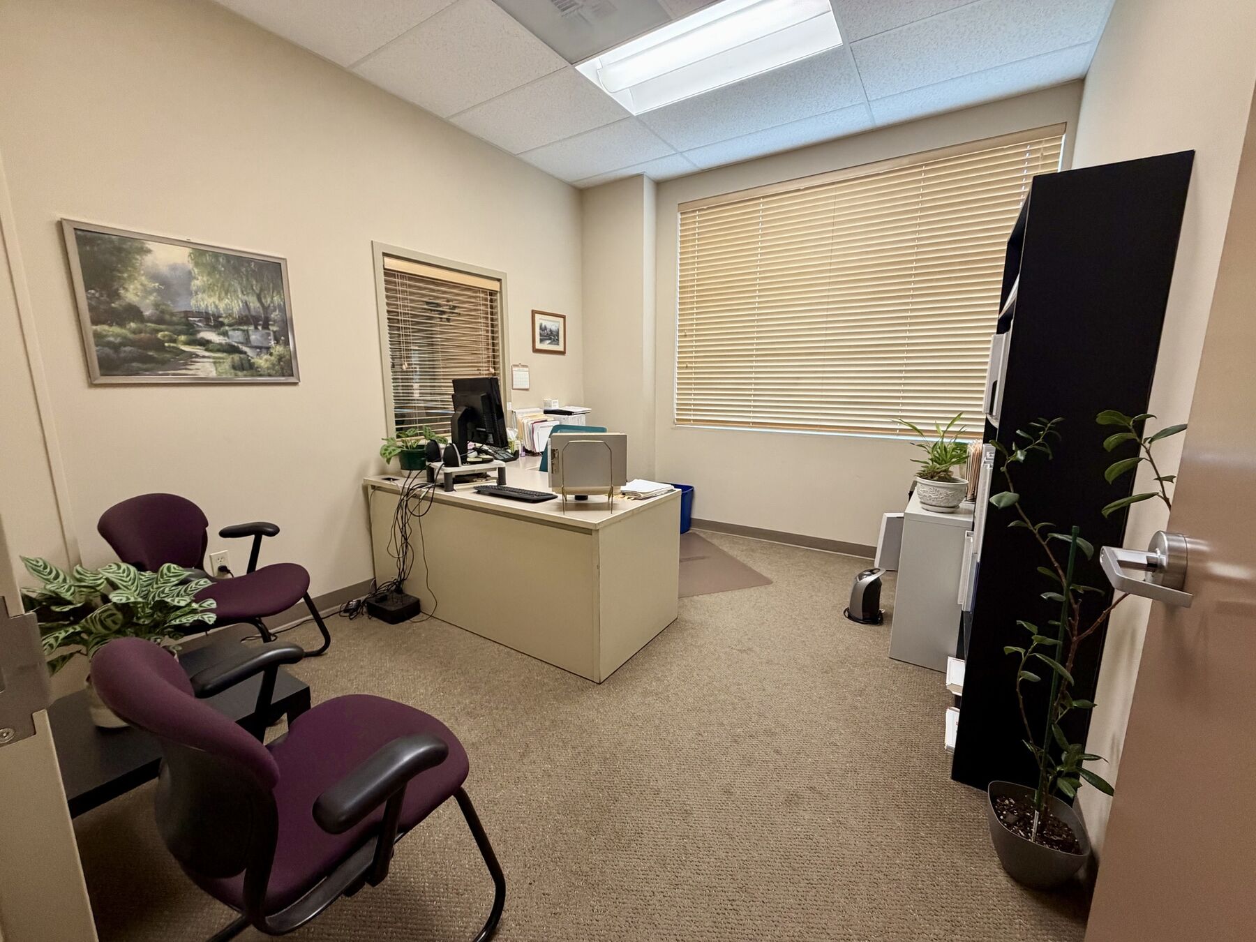 Private office with a window view